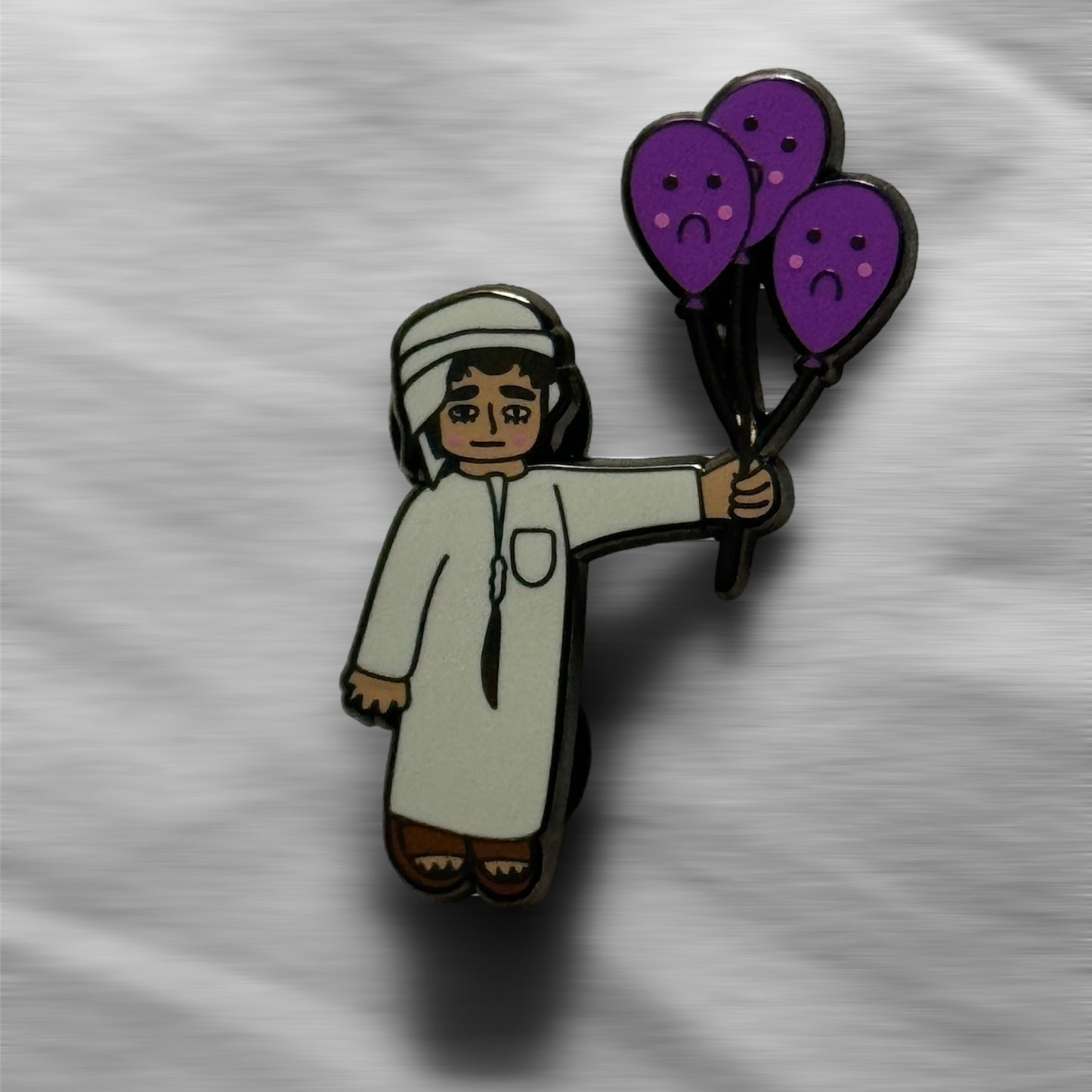 Boy with Balloons Enamel Pin
