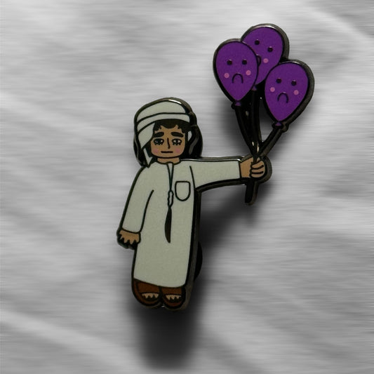 Boy with Balloons Enamel Pin
