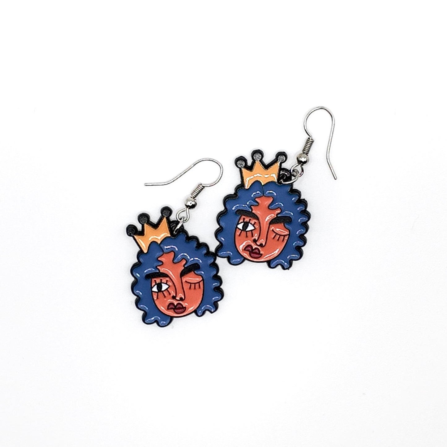 Cubism-inspired earrings crafted from original artwork, featuring a bold and artistic design. These unique, eye-catching earrings transform creative expression into wearable art, perfect for making a statement. Ideal for those who want to stand out, they add a touch of individuality and creativity to any outfit, whether for a casual or dressed-up look.