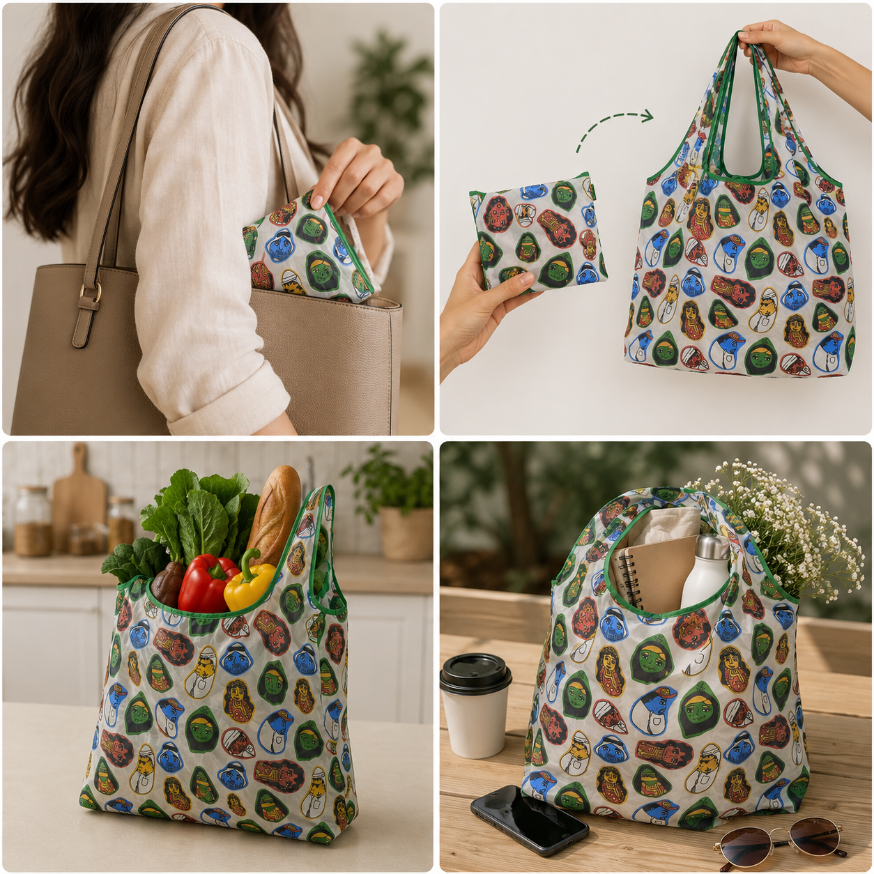 Khyaali Icons Shopping Foldable Bag