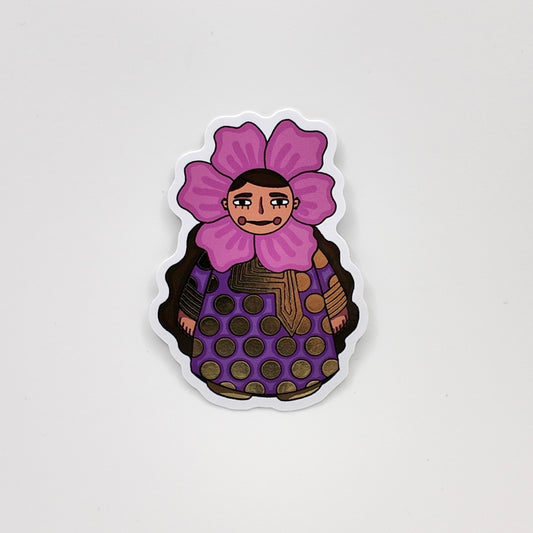 Pink Flower Girl Sticker