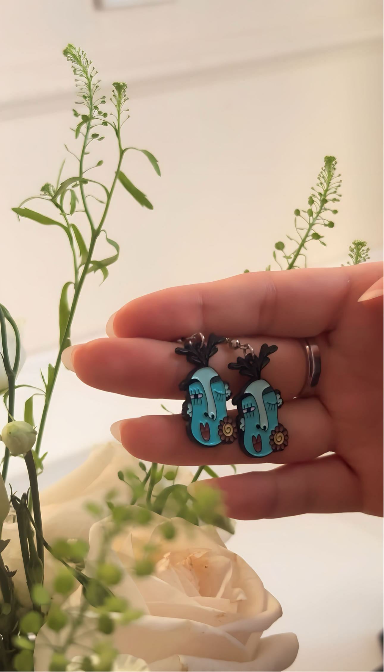 Plant Face Earrings (Once Sold Out, Gone Forever)