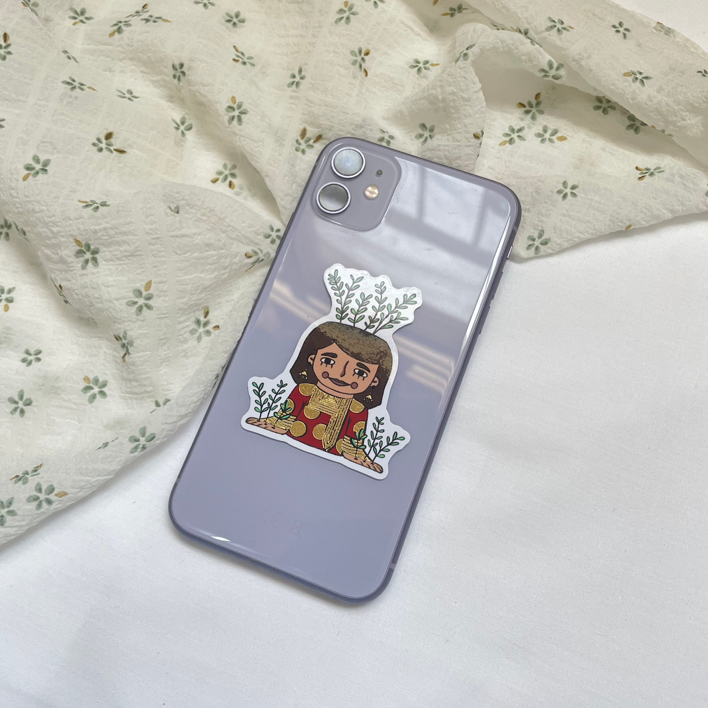 Red Plant Girl Sticker